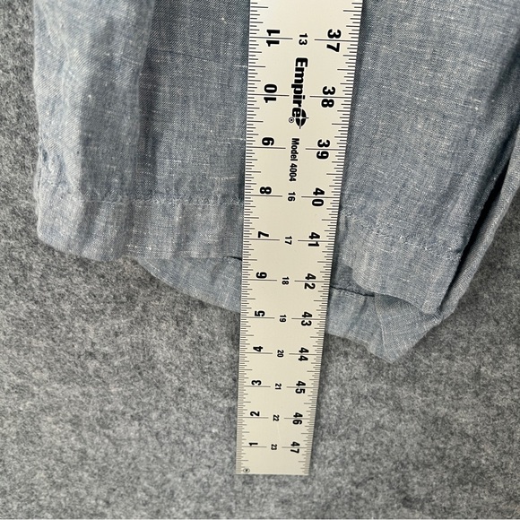 ATHLETA Cabo Linen Wide Leg Zip-Pocket Drawstring Pants Chambray Blue Size 24 - Picture 11 of 12